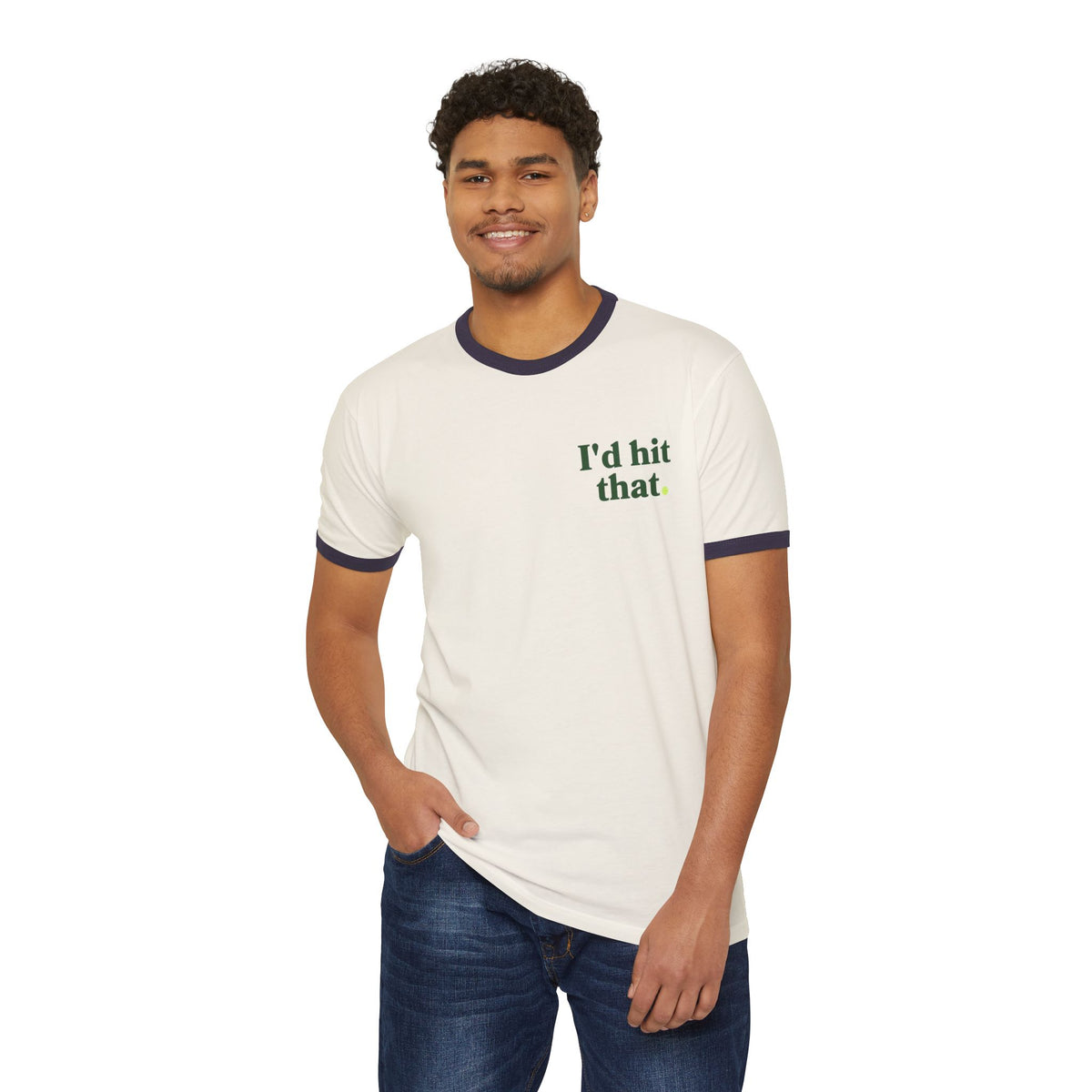 Pickleball Retro Ringer T-Shirt — “I'd Hit That”