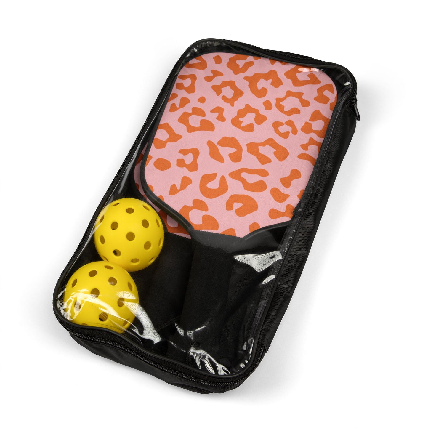 Pink Leopard Pickleball Paddles Set — Stylish Paddle Kit with Balls