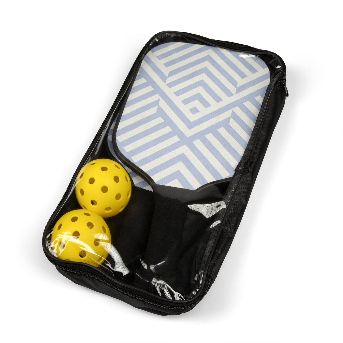 Blue & White Geo Pickleball Paddles Set