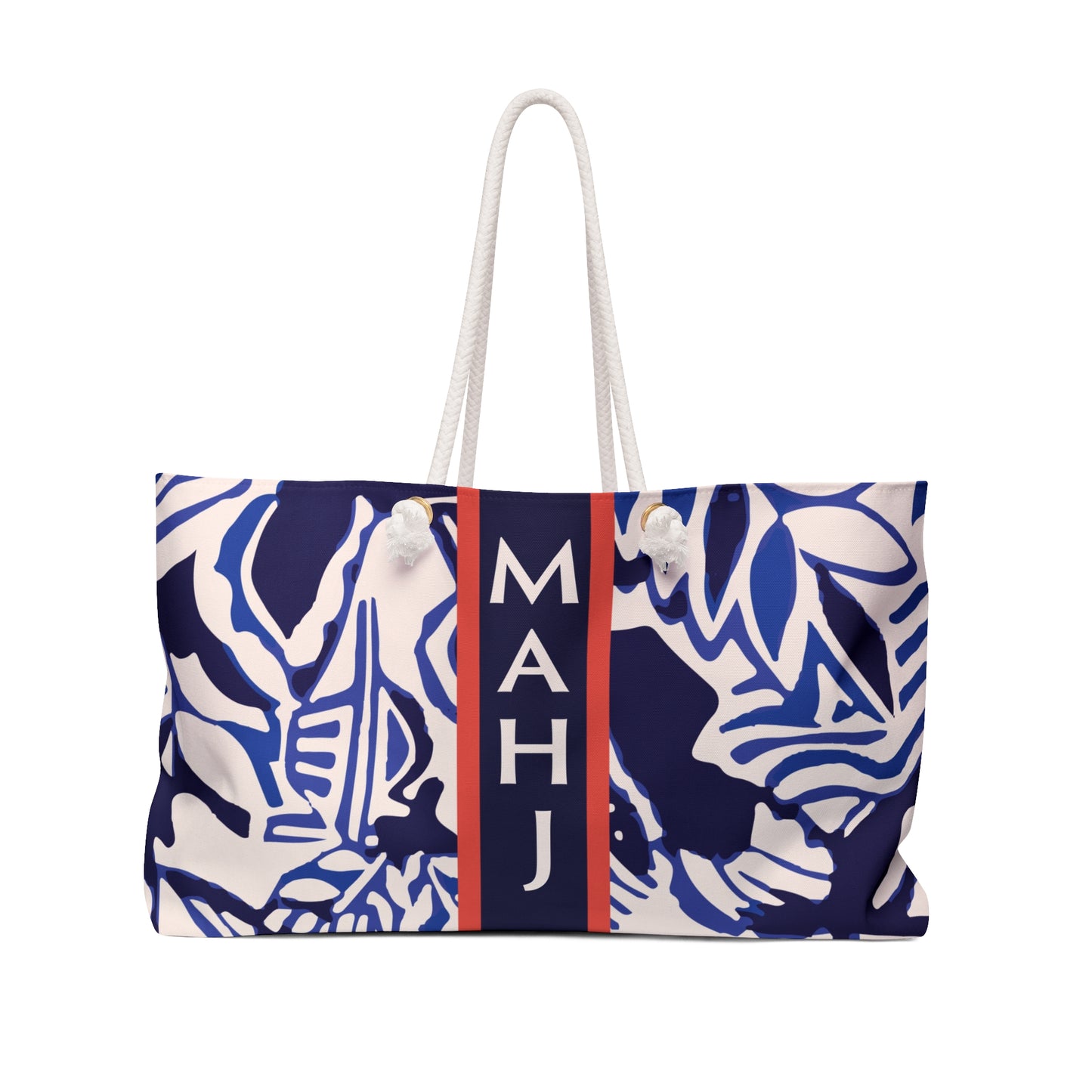 Mahjong Tote Bag- Navy Botanical