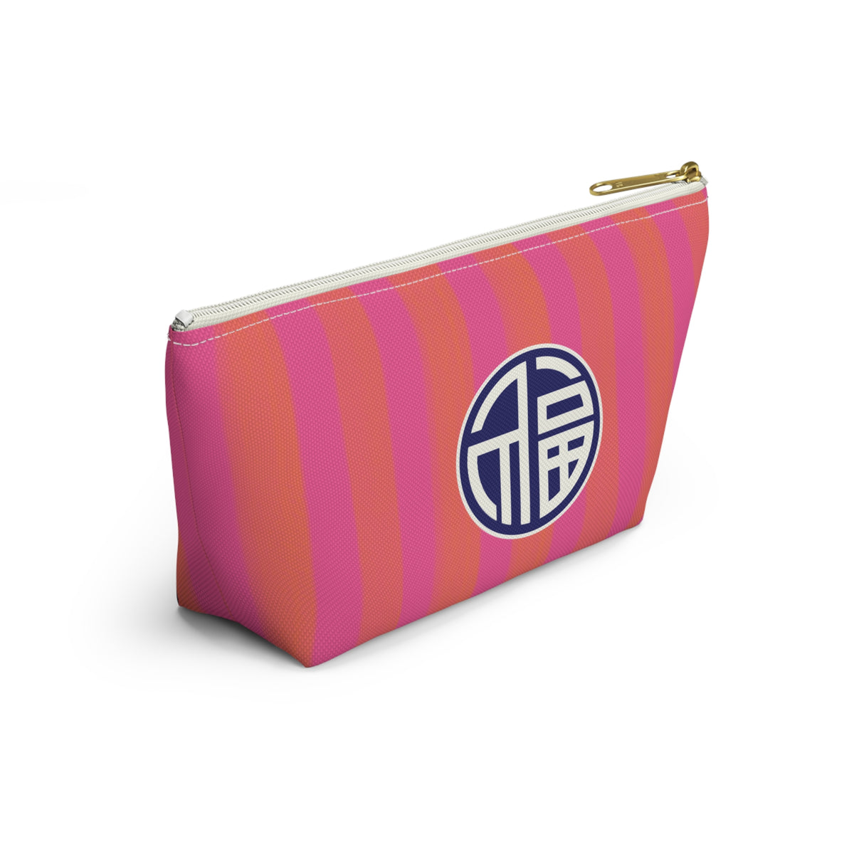 Mahjong Cabana Stripe "Good Fortune" Tile Pouch with T‑Bottom