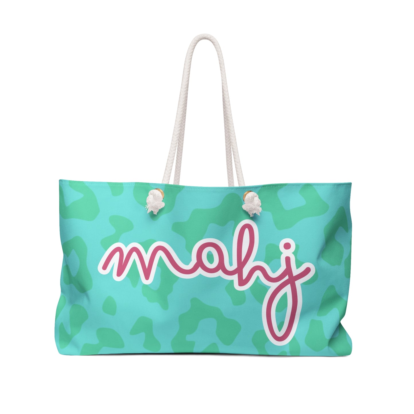 Mahjong Leopard Print Tote Bag — Pink & Orange Travel Tote