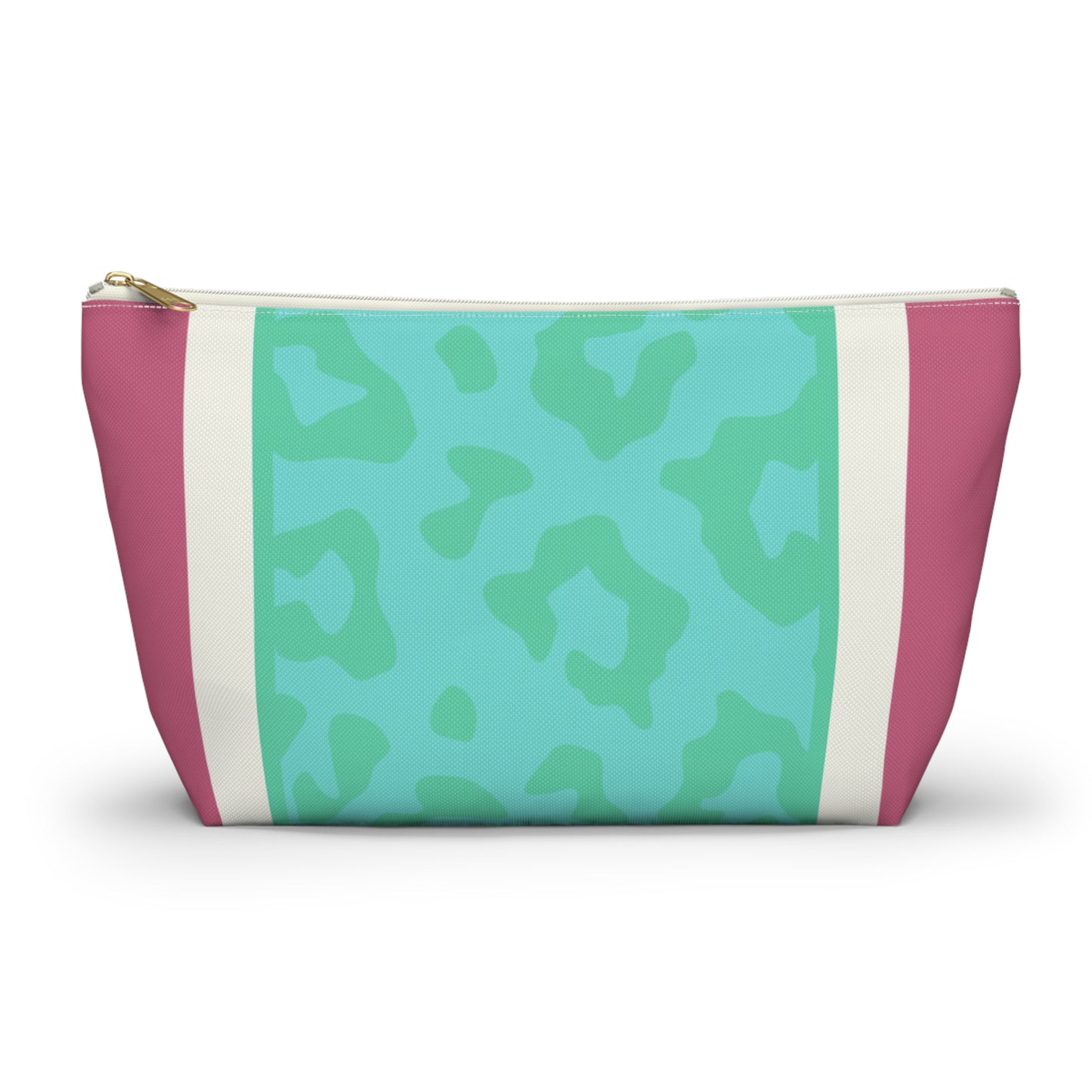 Mahjong Leopard Tile Pouch — Colorblock Bag with T‑Bottom