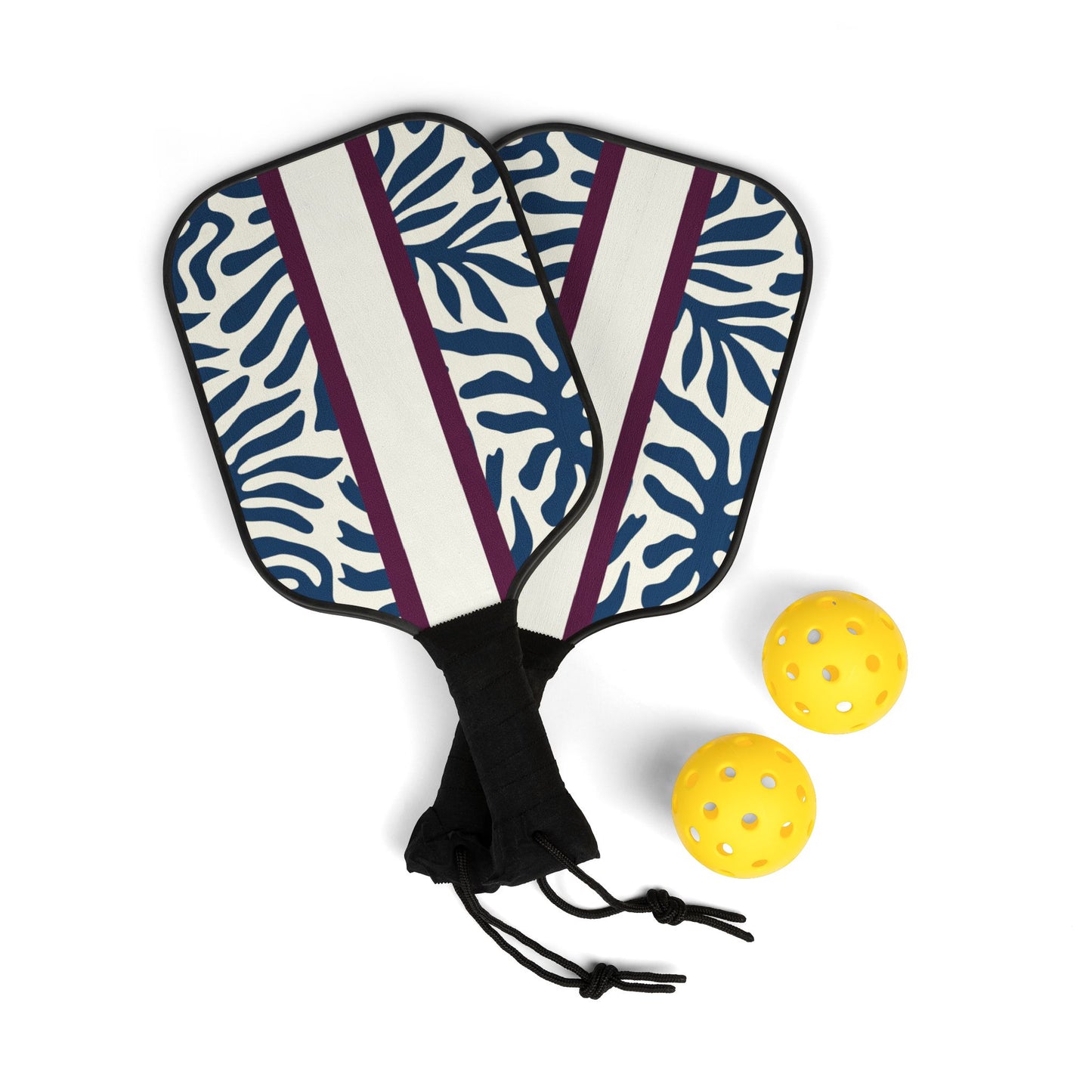 Botanical/Stripe Pickleball Paddles Set
