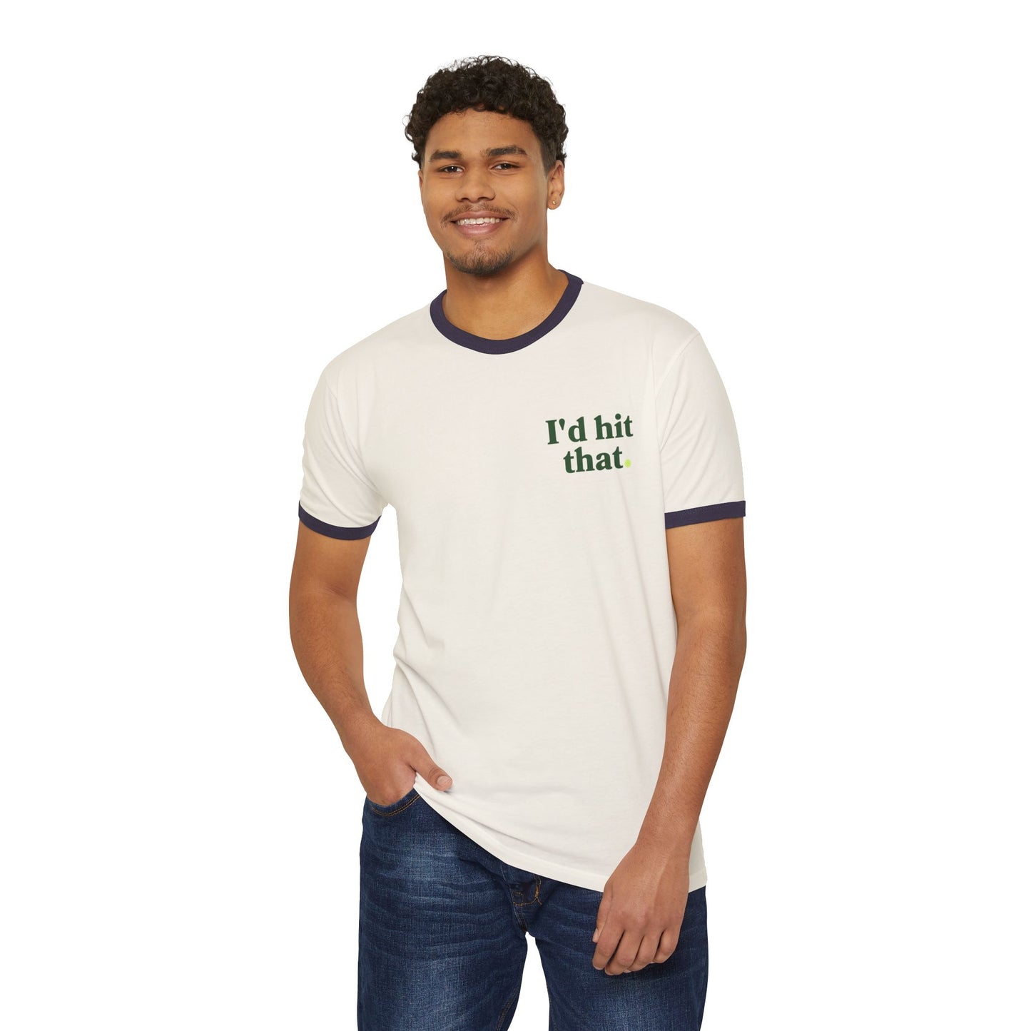 Pickleball Retro Ringer T-Shirt — “I'd Hit That”