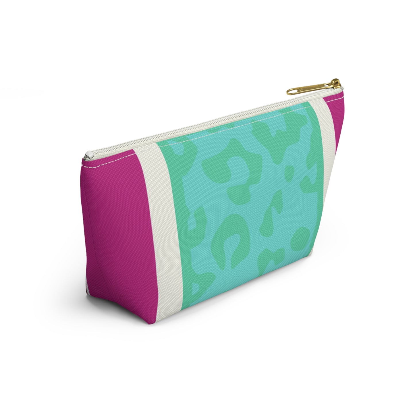 Mahjong Leopard Tile Pouch — Colorblock Bag with T‑Bottom