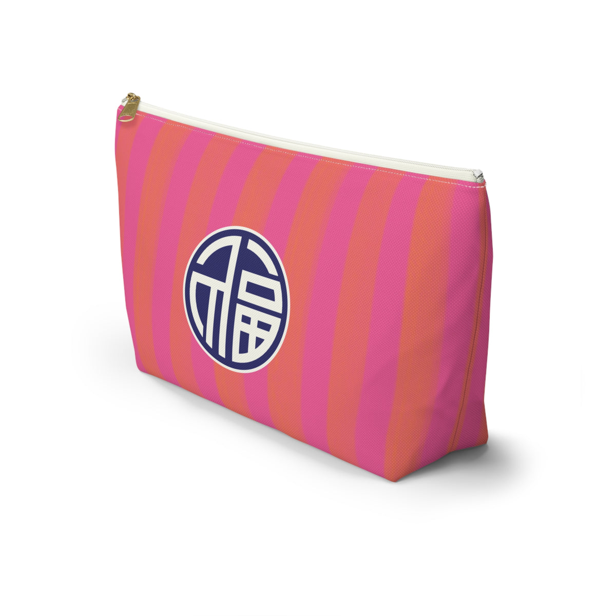 Mahjong Cabana Stripe "Good Fortune" Tile Pouch with T‑Bottom