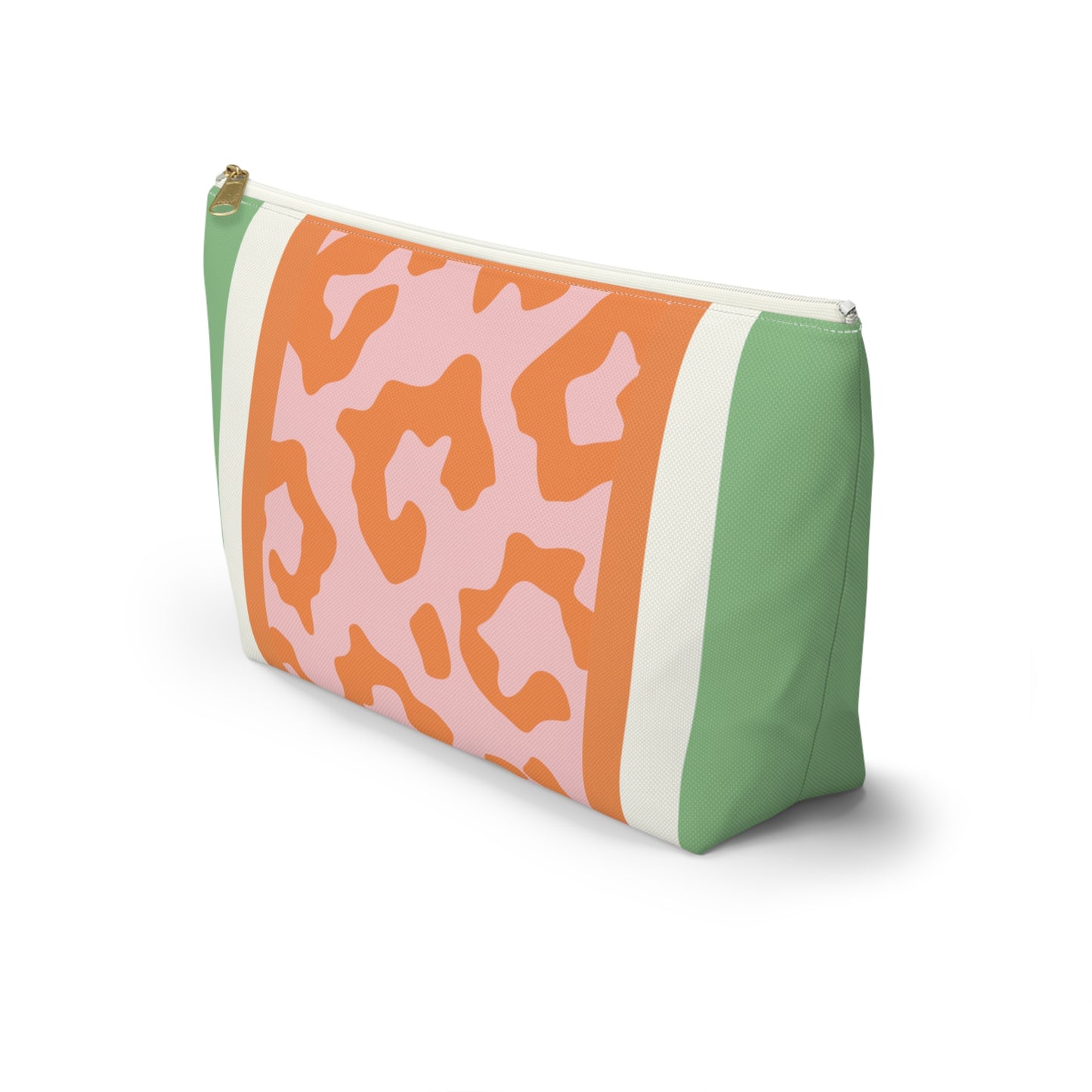 Mahjong Leopard Tile Pouch — Colorblock Bag with T‑Bottom