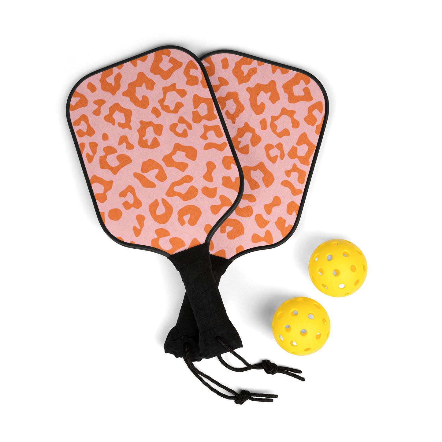 Pink Leopard Pickleball Paddles Set — Stylish Paddle Kit with Balls