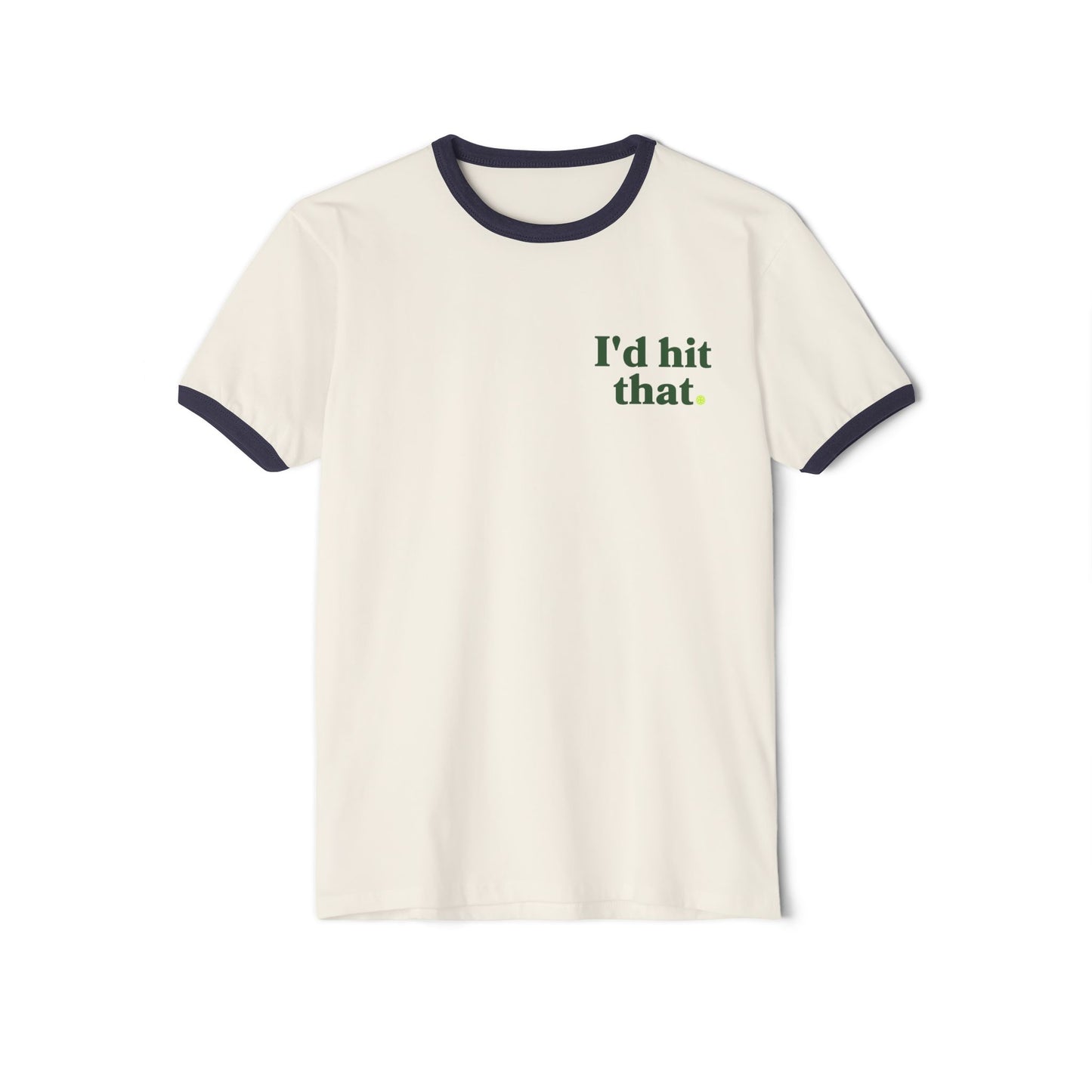 Pickleball Retro Ringer T-Shirt — “I'd Hit That”