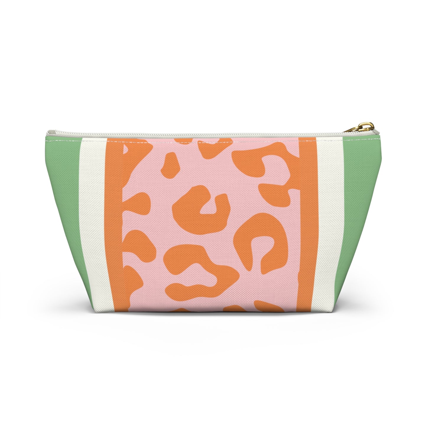Mahjong Leopard Tile Pouch — Colorblock Bag with T‑Bottom