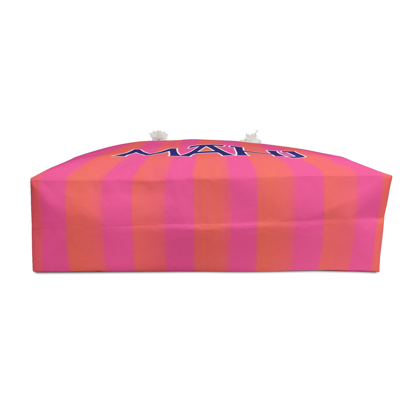 Mahjong Tote - Pink and Orange Cabana Stripe
