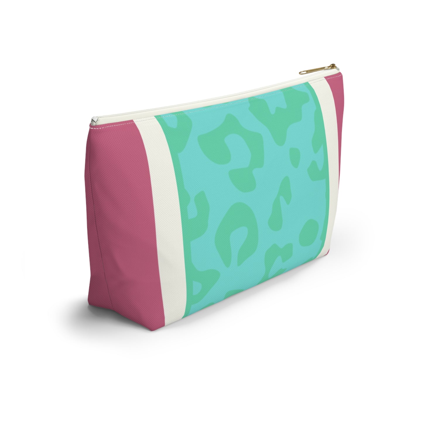 Mahjong Leopard Tile Pouch — Colorblock Bag with T‑Bottom