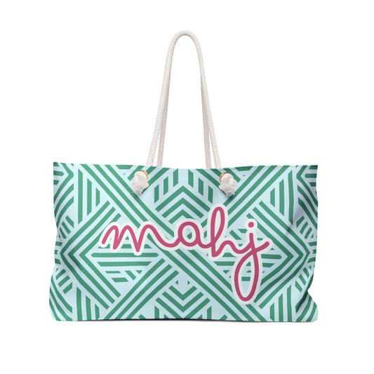 Mahjong Trellis Print Tote Bag