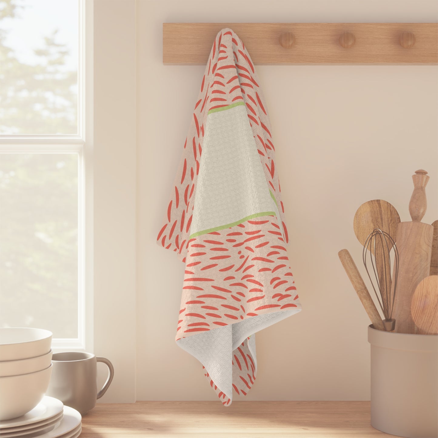 Funny Retro Quote Holiday Tea Towel — “Hoe Hoe Hoe”