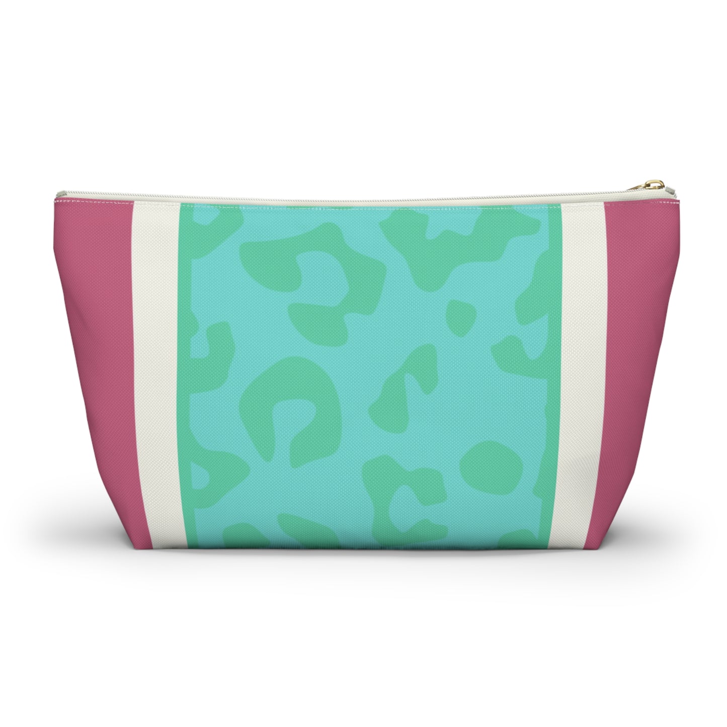 Mahjong Leopard Tile Pouch — Colorblock Bag with T‑Bottom