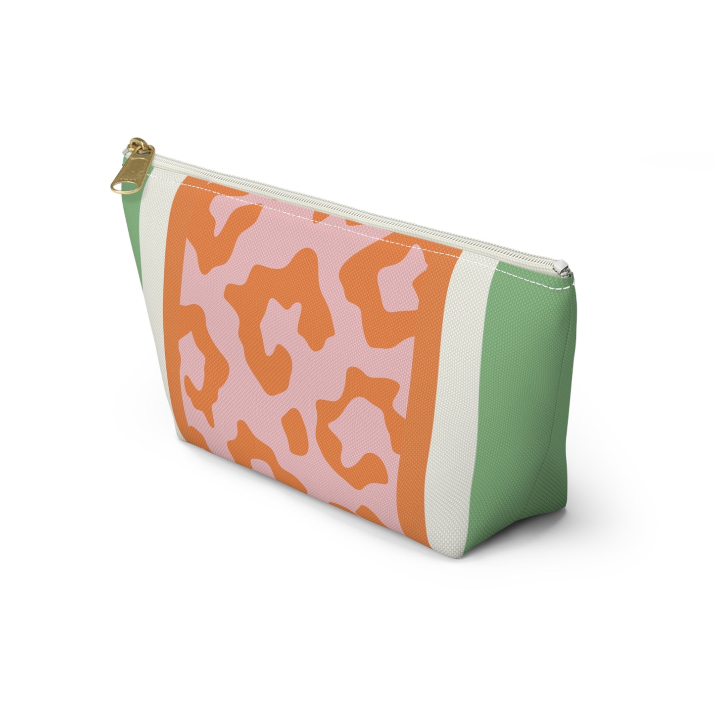 Mahjong Leopard Tile Pouch — Colorblock Bag with T‑Bottom