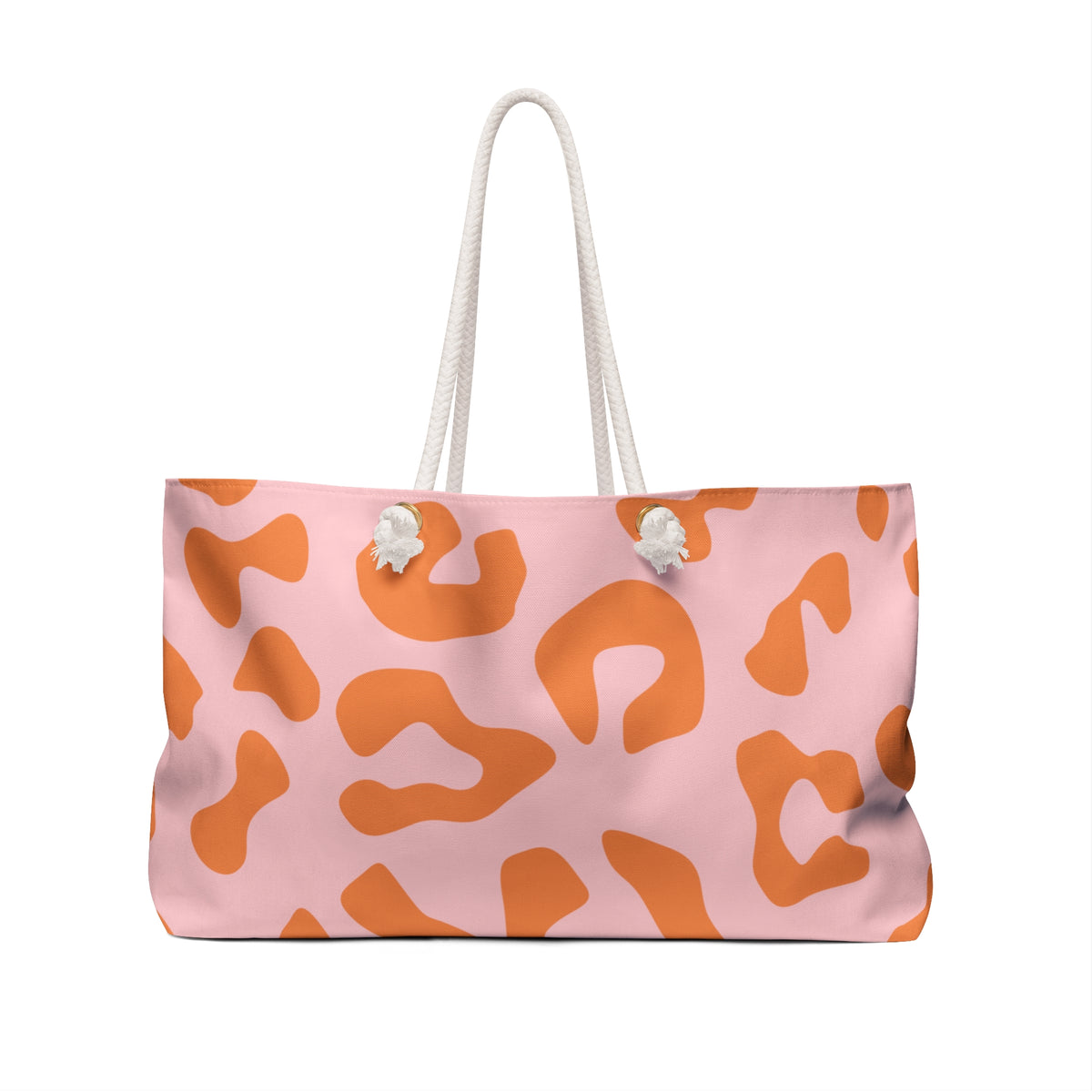 Mahjong Leopard Print Tote Bag — Pink & Orange
