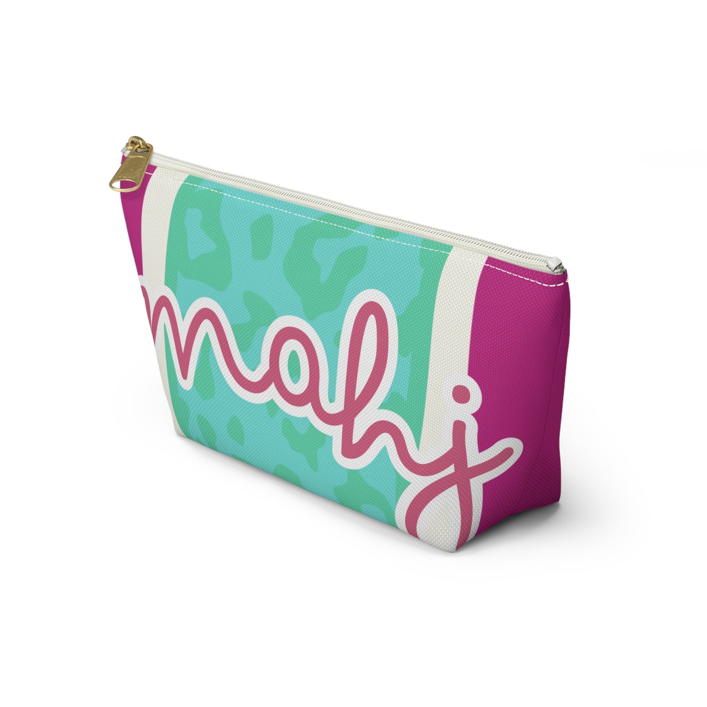 Mahjong Leopard Tile Pouch — Colorblock Bag with T‑Bottom