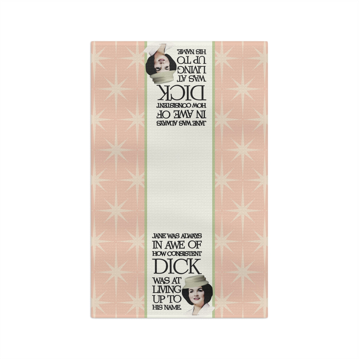 Funny Retro Tea Towel — "Dick and Jane”