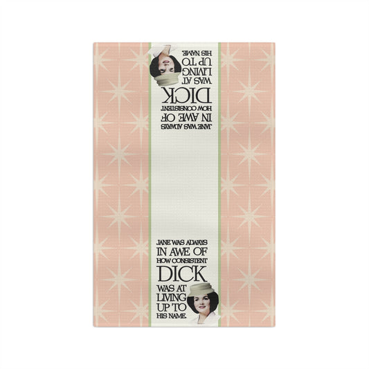 Funny Retro Tea Towel — "Dick and Jane”