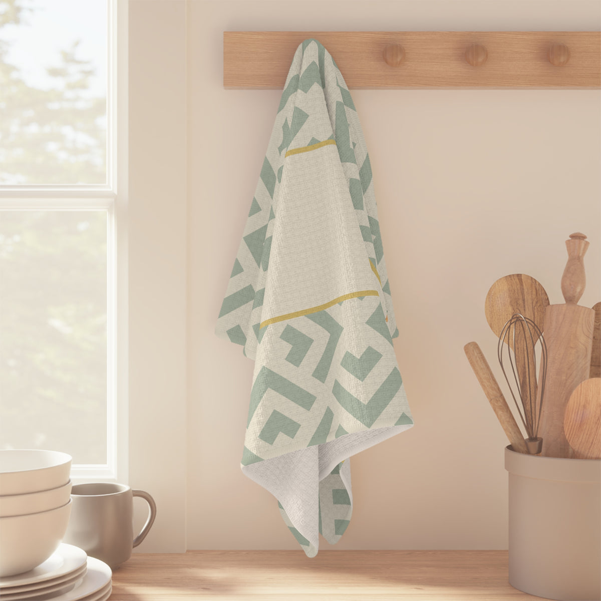 Funny Retro Quote Holiday Tea Towel — “Hoe Hoe Hoe”