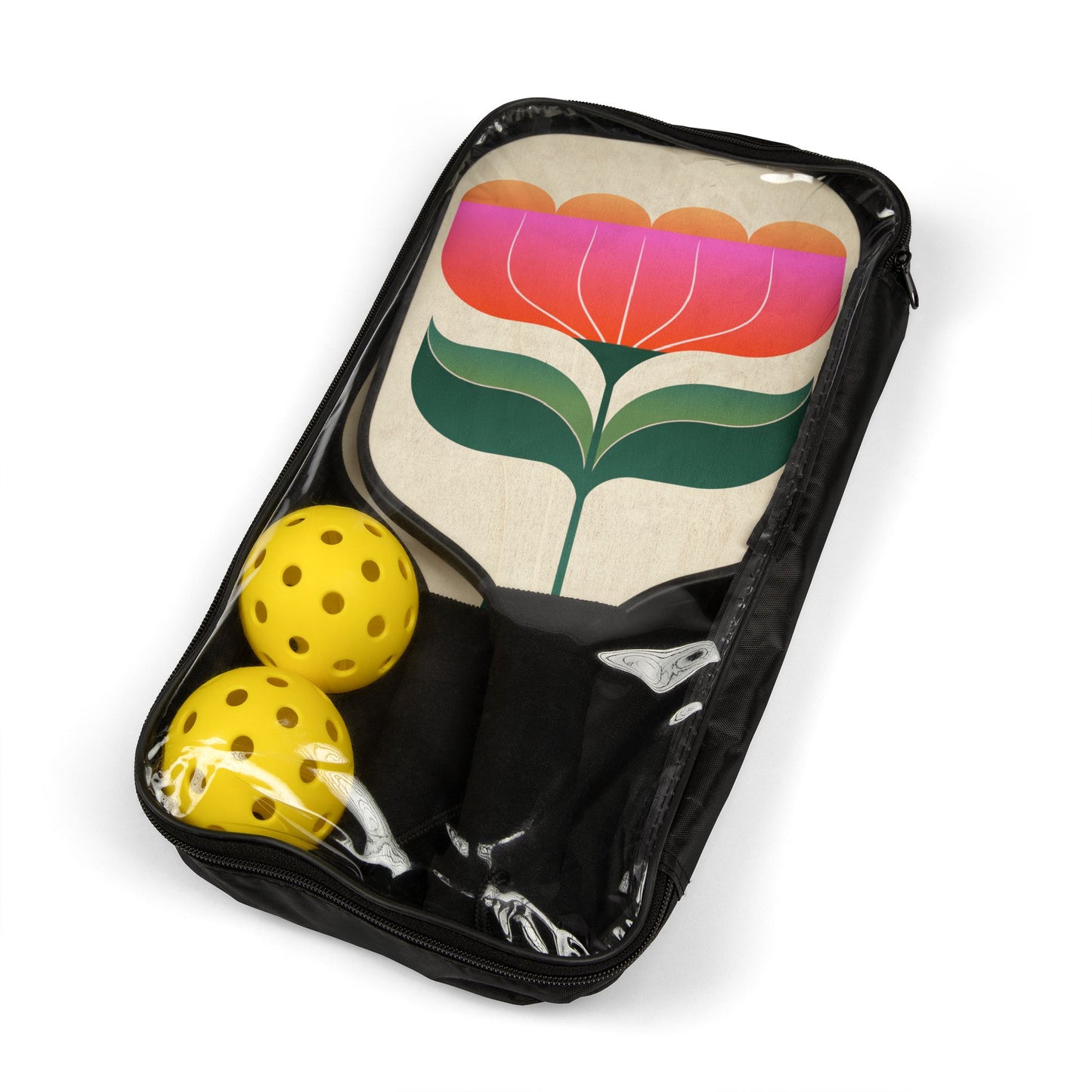 Flower Print Pickleball Paddles Set — Stylish Paddle Kit with Balls