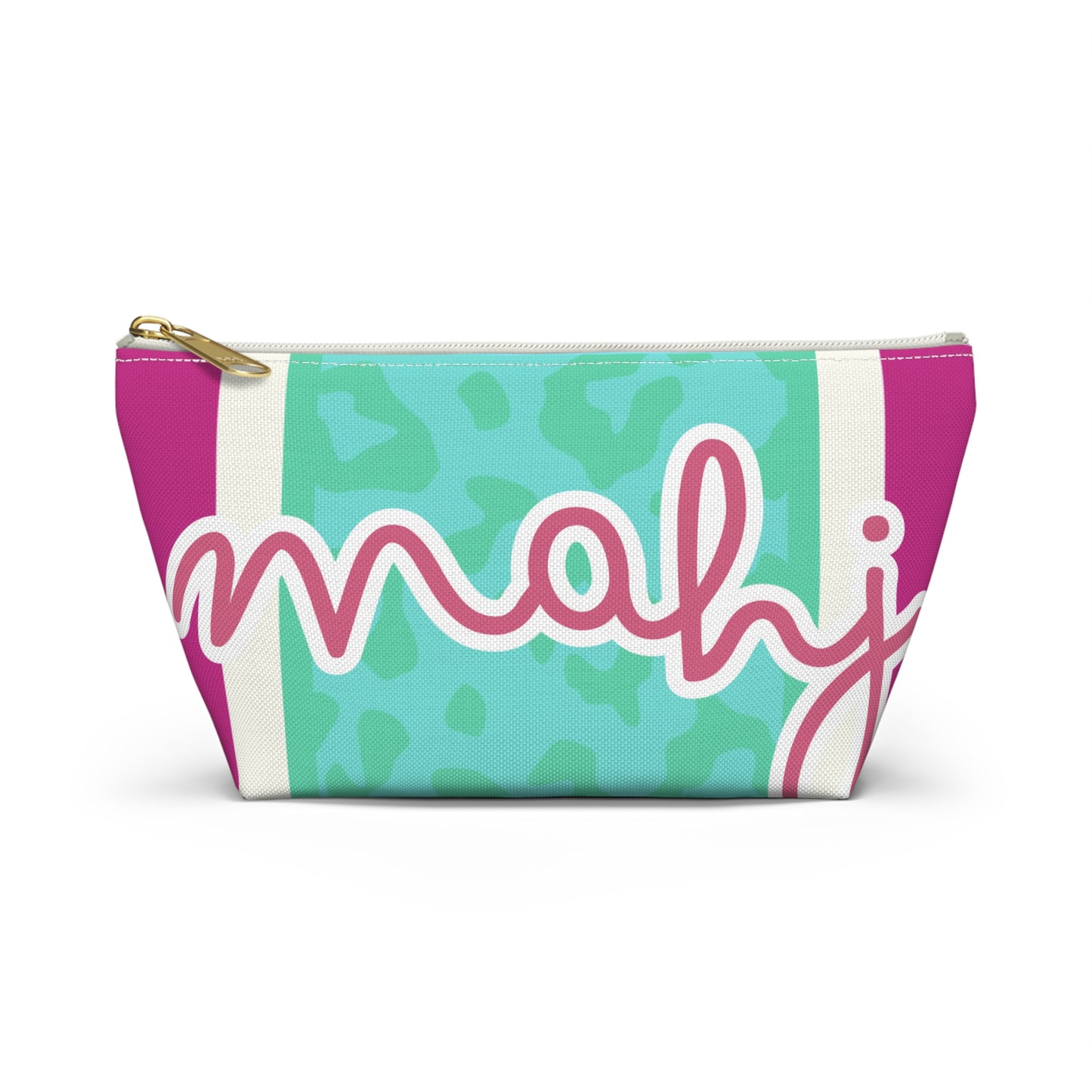 Mahjong Leopard Tile Pouch — Colorblock Bag with T‑Bottom