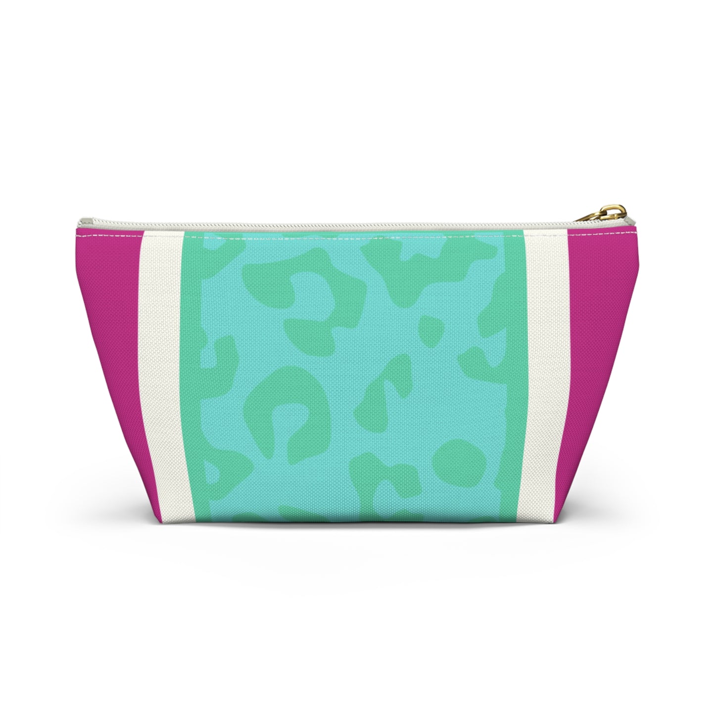 Mahjong Leopard Tile Pouch — Colorblock Bag with T‑Bottom