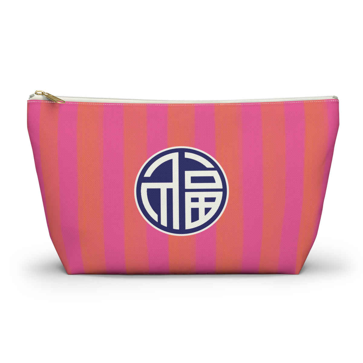 Mahjong Cabana Stripe "Good Fortune" Tile Pouch with T‑Bottom