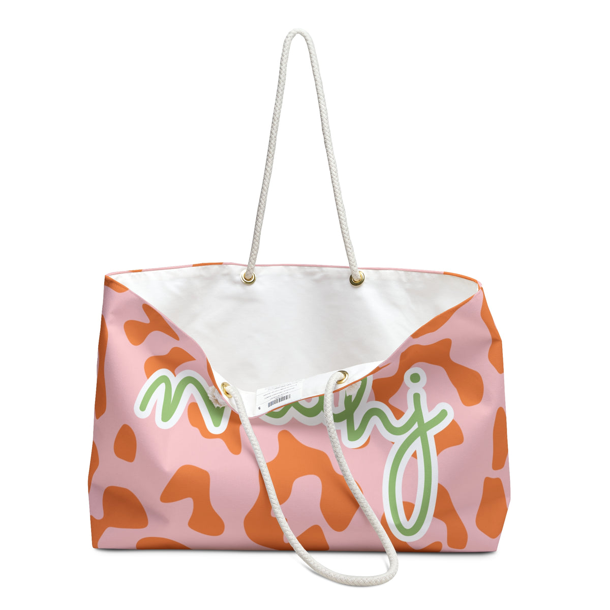 Mahjong Leopard Print Tote Bag — Pink & Orange