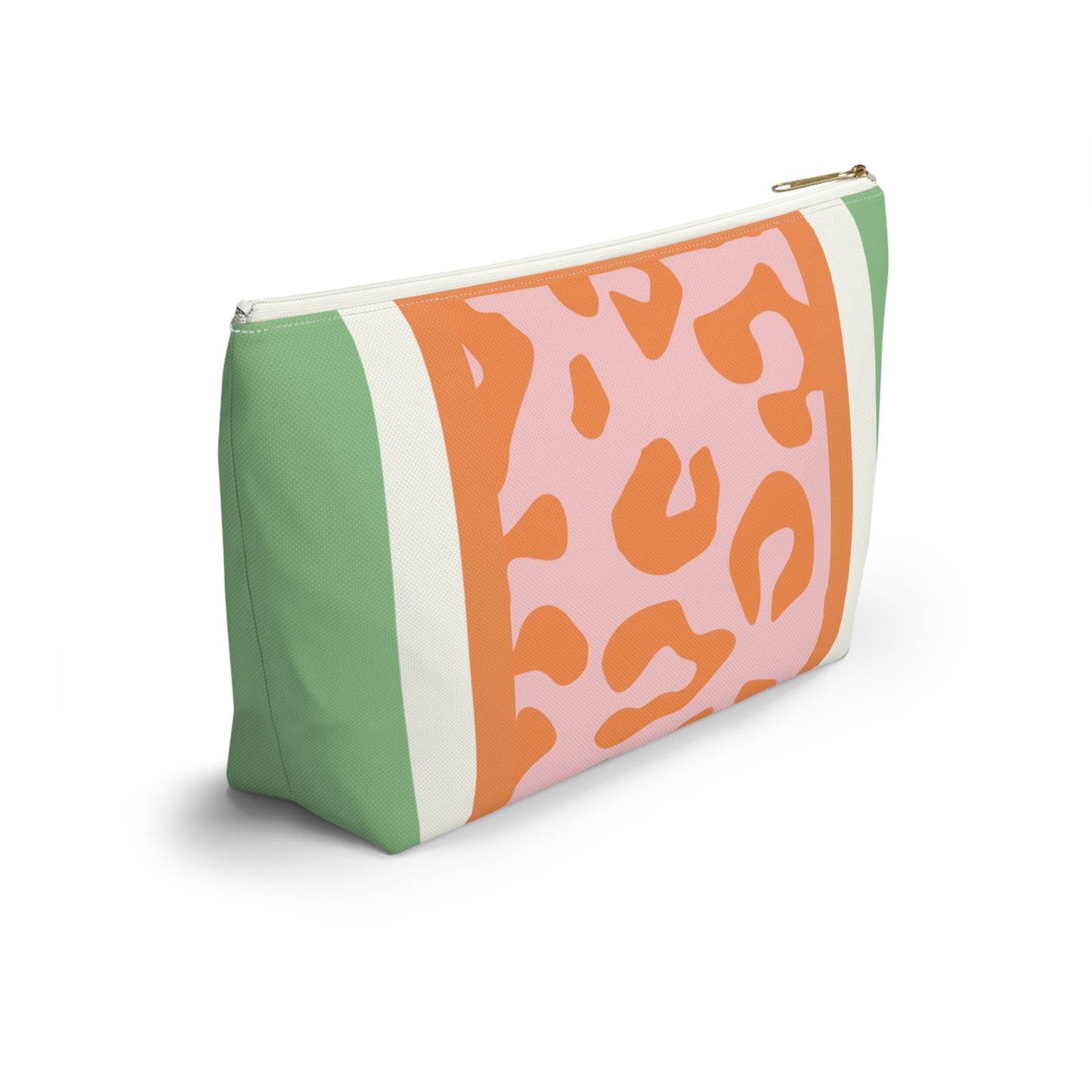 Mahjong Leopard Tile Pouch — Colorblock Bag with T‑Bottom