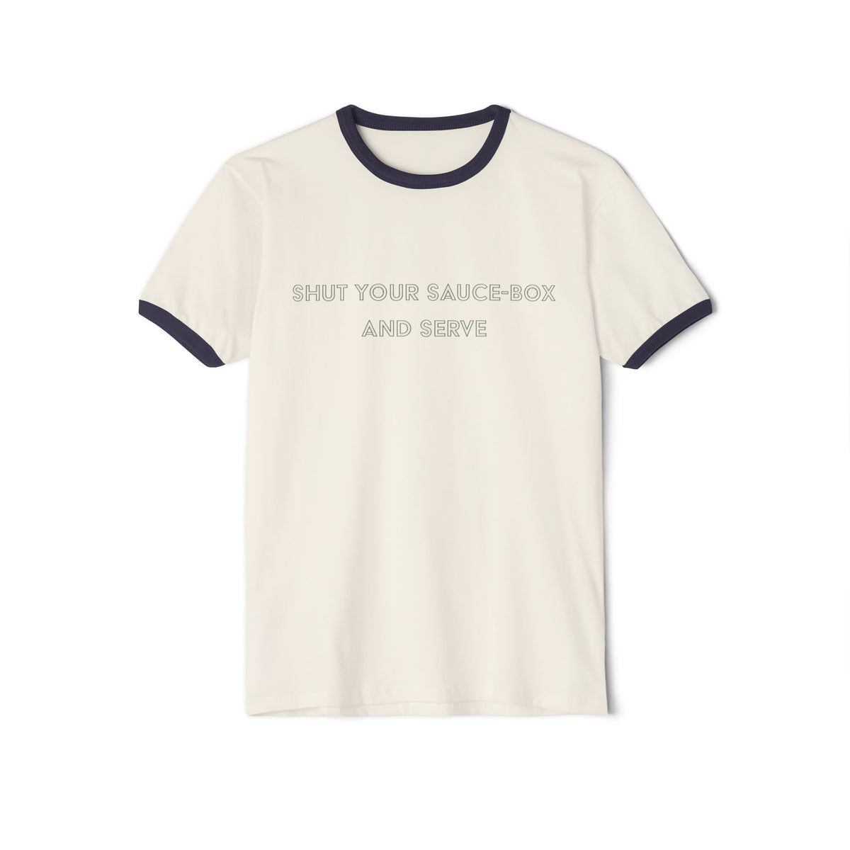 Pickleball Retro Ringer T-Shirt "Shut Your Saucebox and Serve"