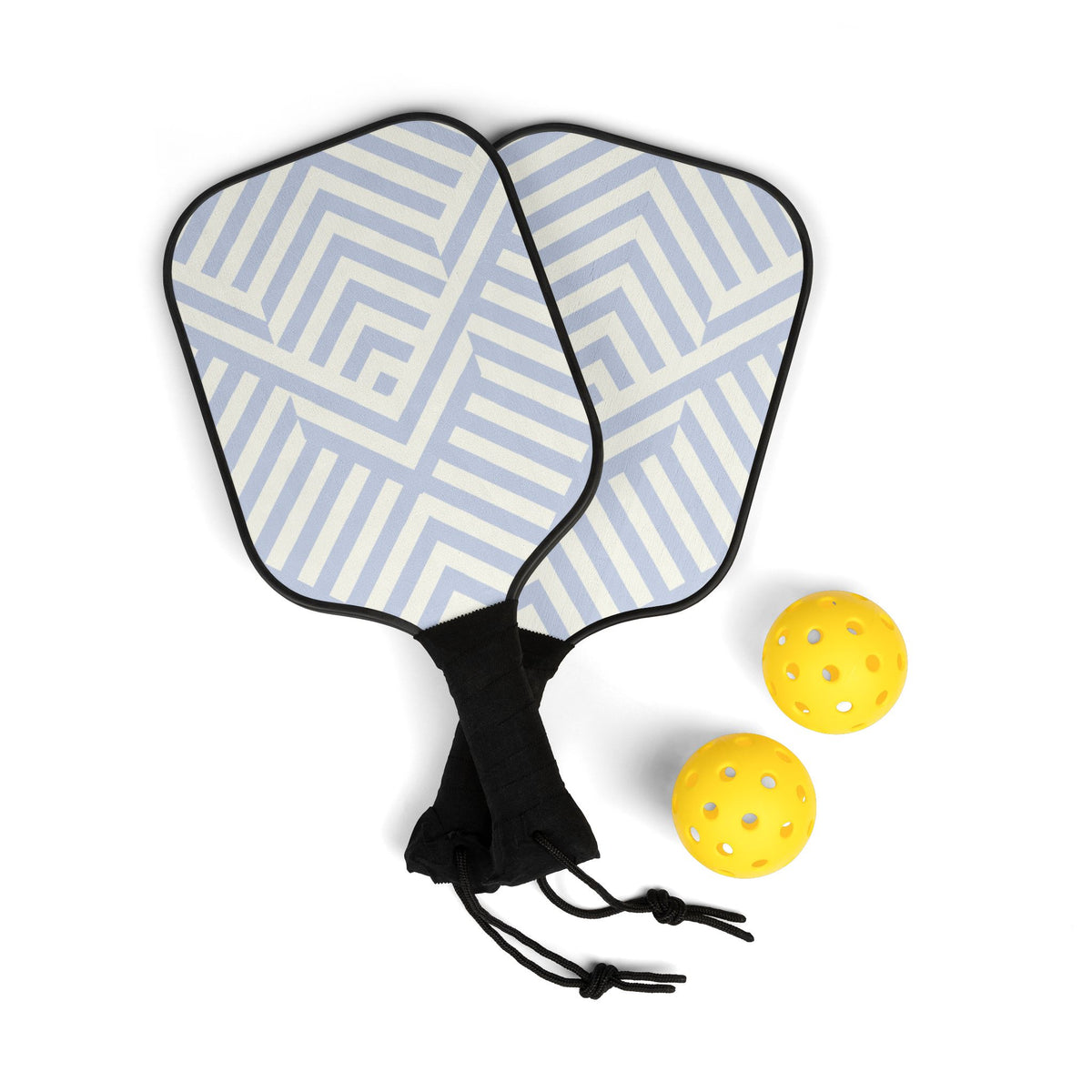 Blue & White Geo Pickleball Paddles Set