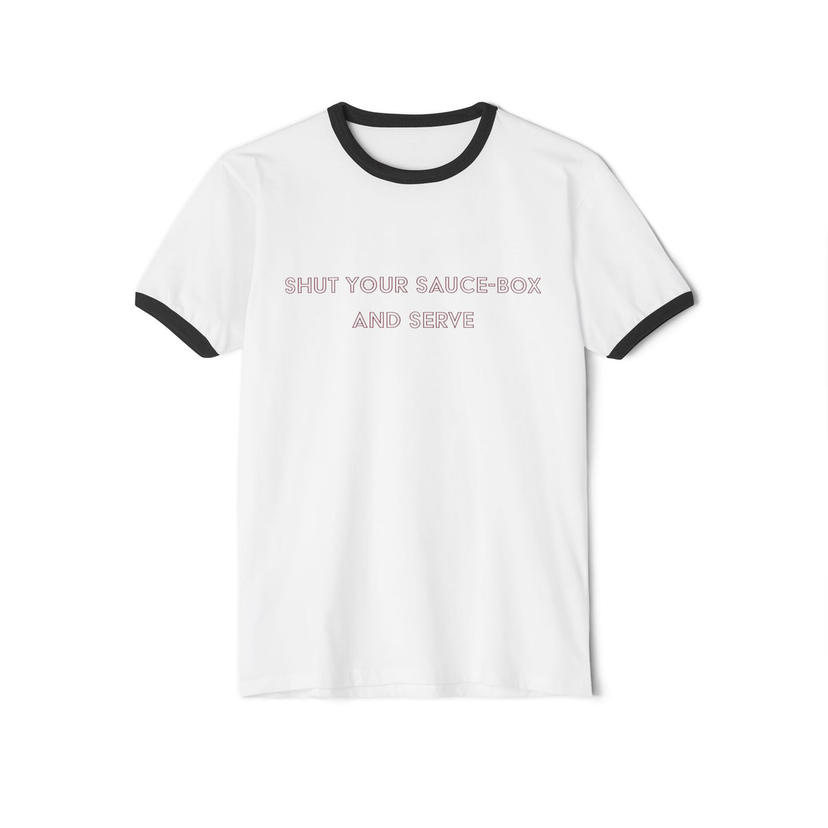 Pickleball Retro Ringer T-Shirt "Shut Your Saucebox and Serve"