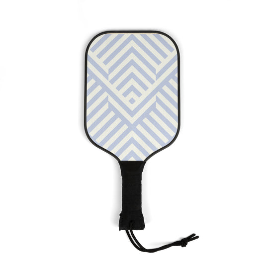 Blue & White Geo Pickleball Paddles Set — Stylish Paddle Kit with Balls