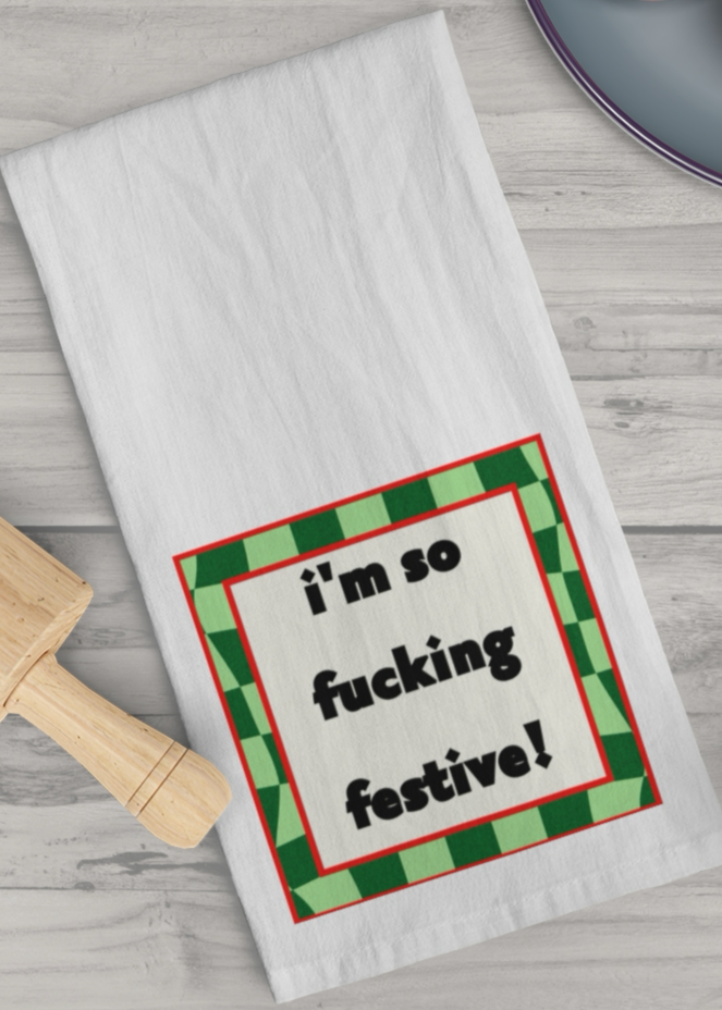 Tea Towel- F-ing Festive