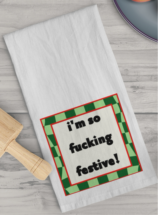 Tea Towel- F-ing Festive