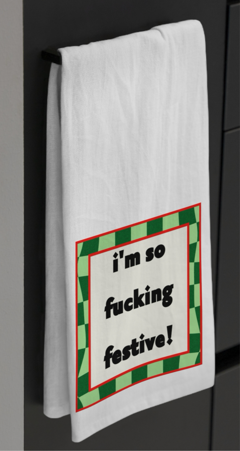 Tea Towel- F-ing Festive