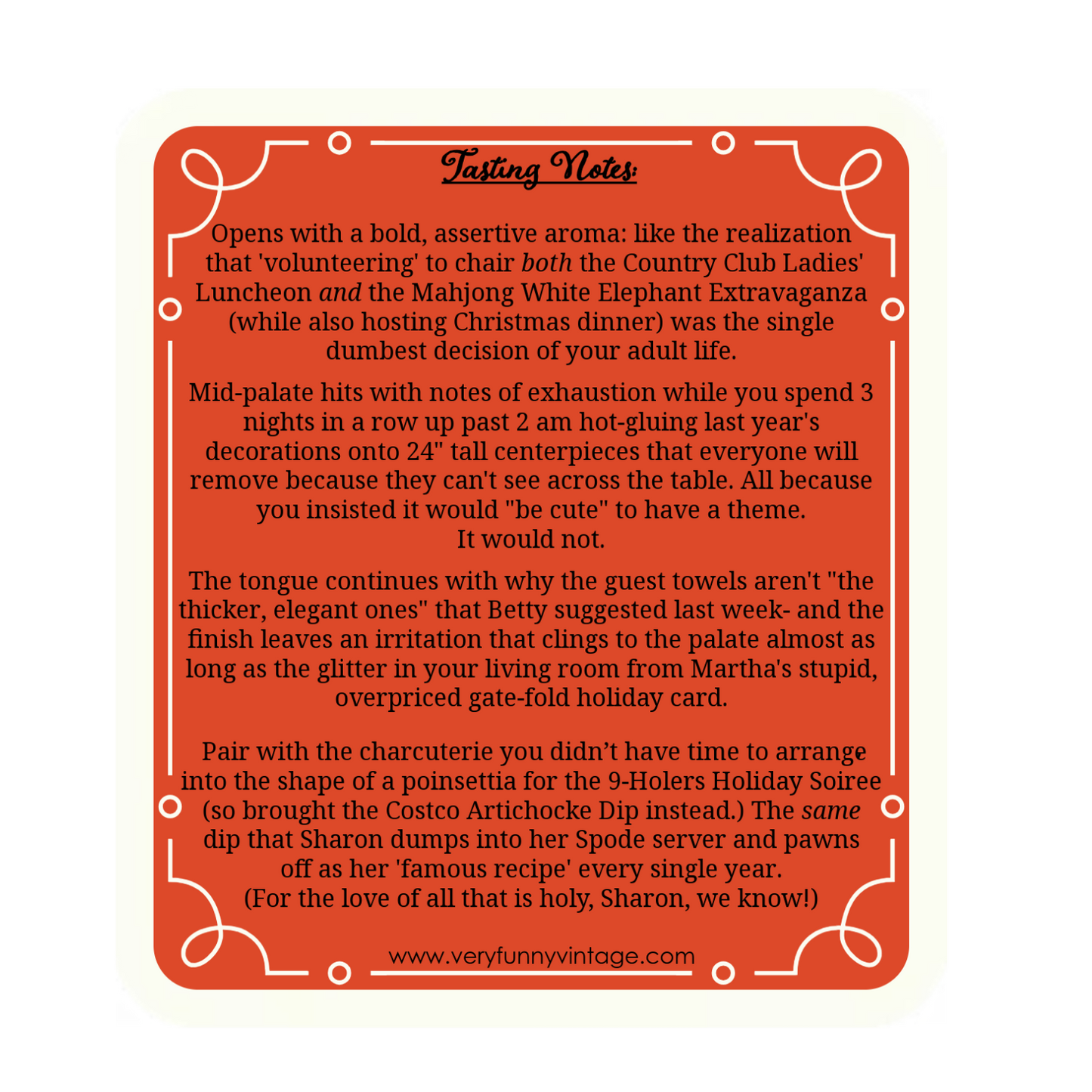 Crisis-Mode Cabernet Wine Label with Tasting Notes