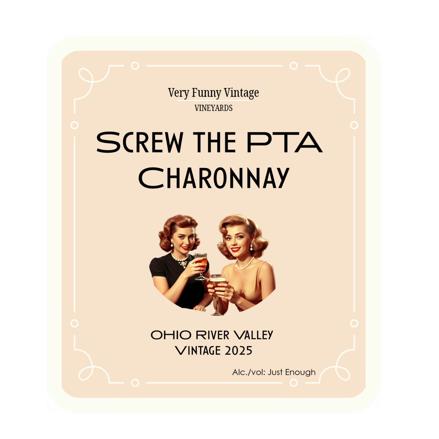 Screw The PTA Chardonnay Wine Label with Tasting Notes