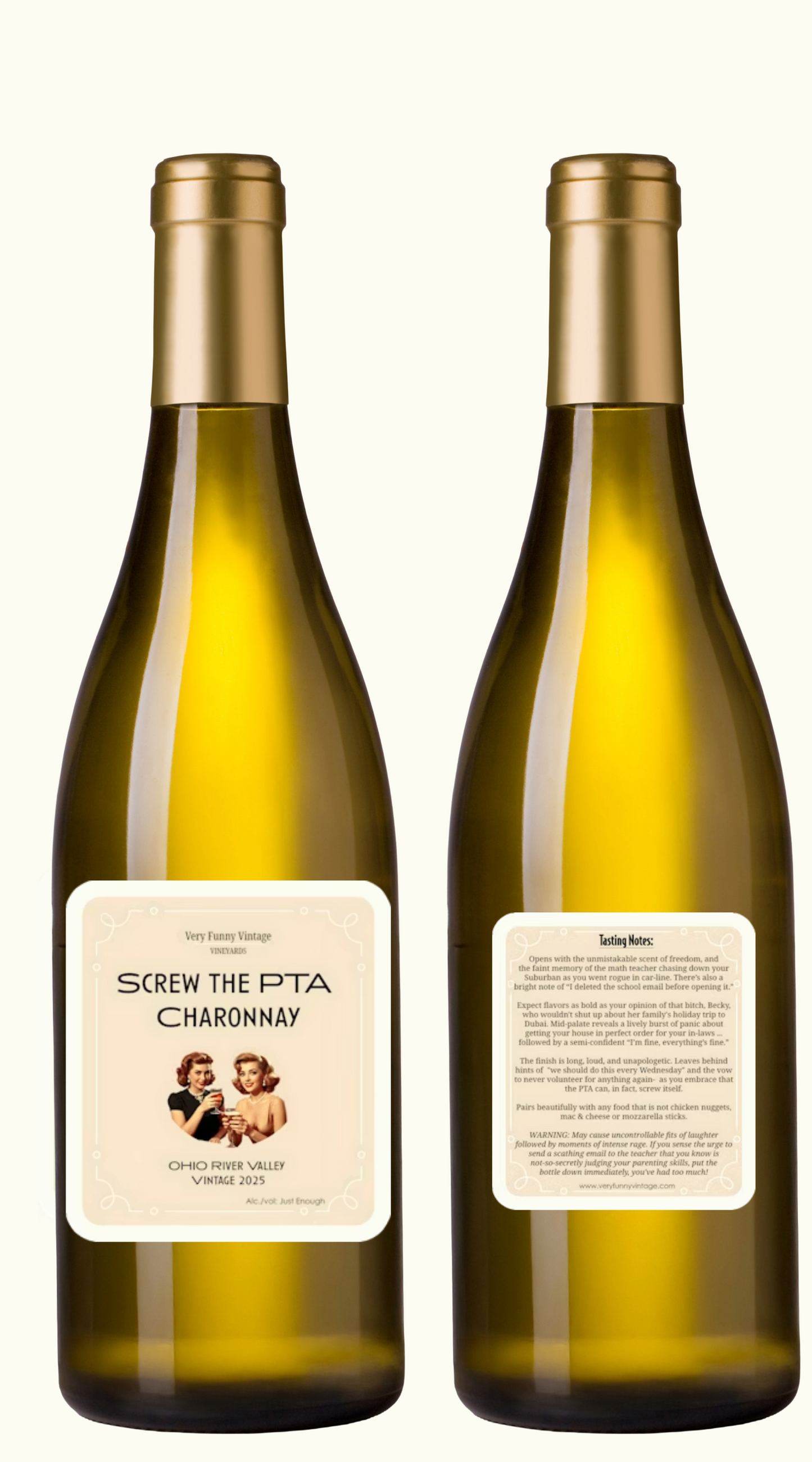 Screw The PTA Chardonnay Wine Label with Tasting Notes