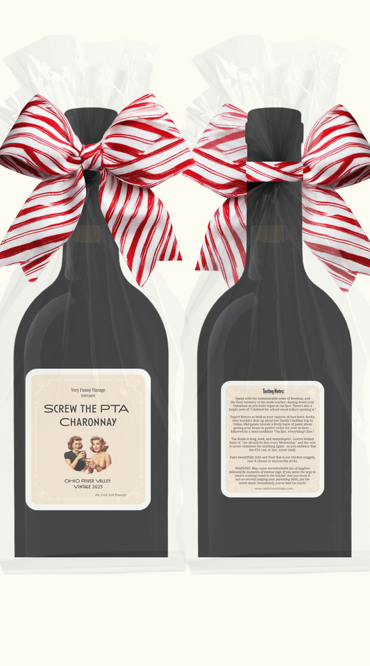Screw The PTA Chardonnay Wine Label with Tasting Notes