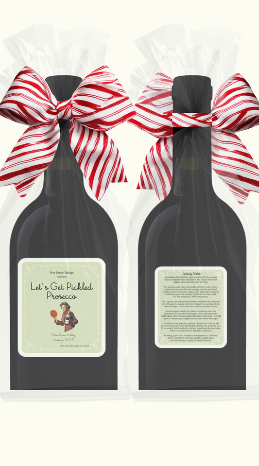 Let's Get Pickled Wine Label with Tasting Notes