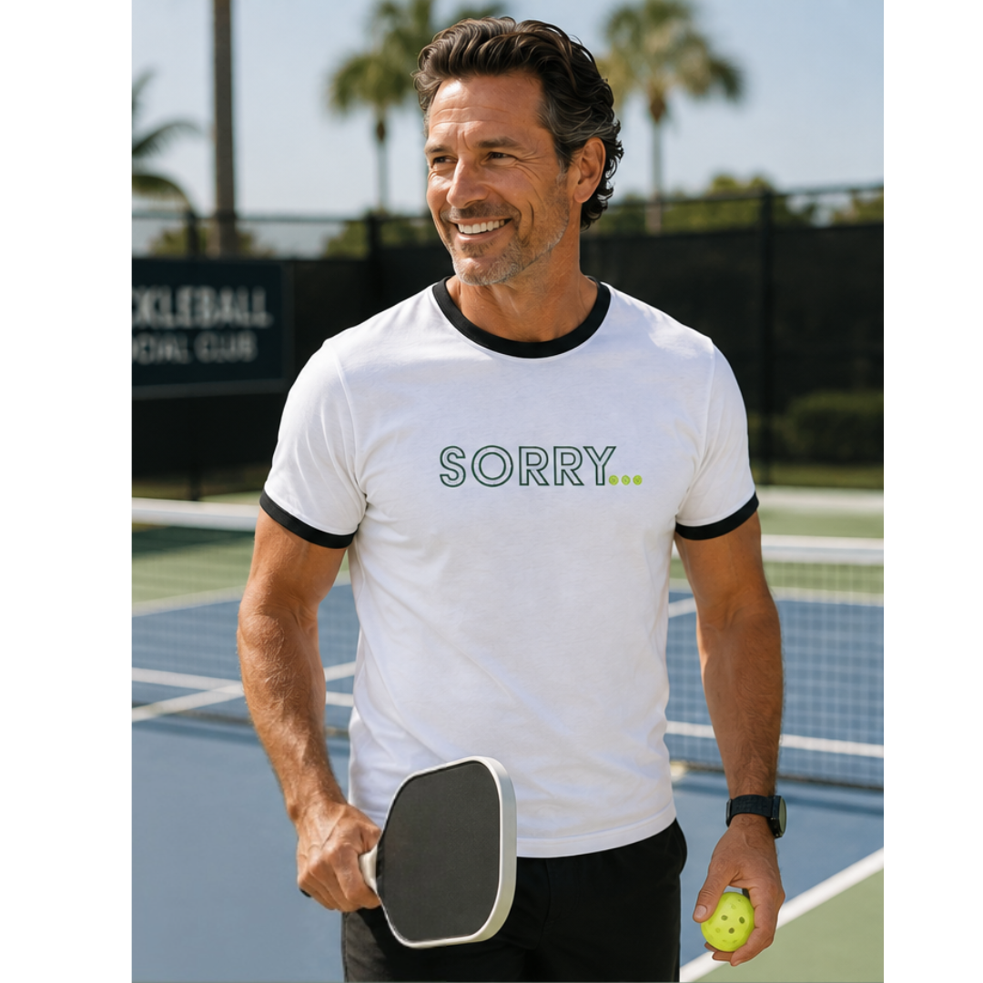 Pickleball Retro Ringer T-Shirt Sorry/Not Sorry