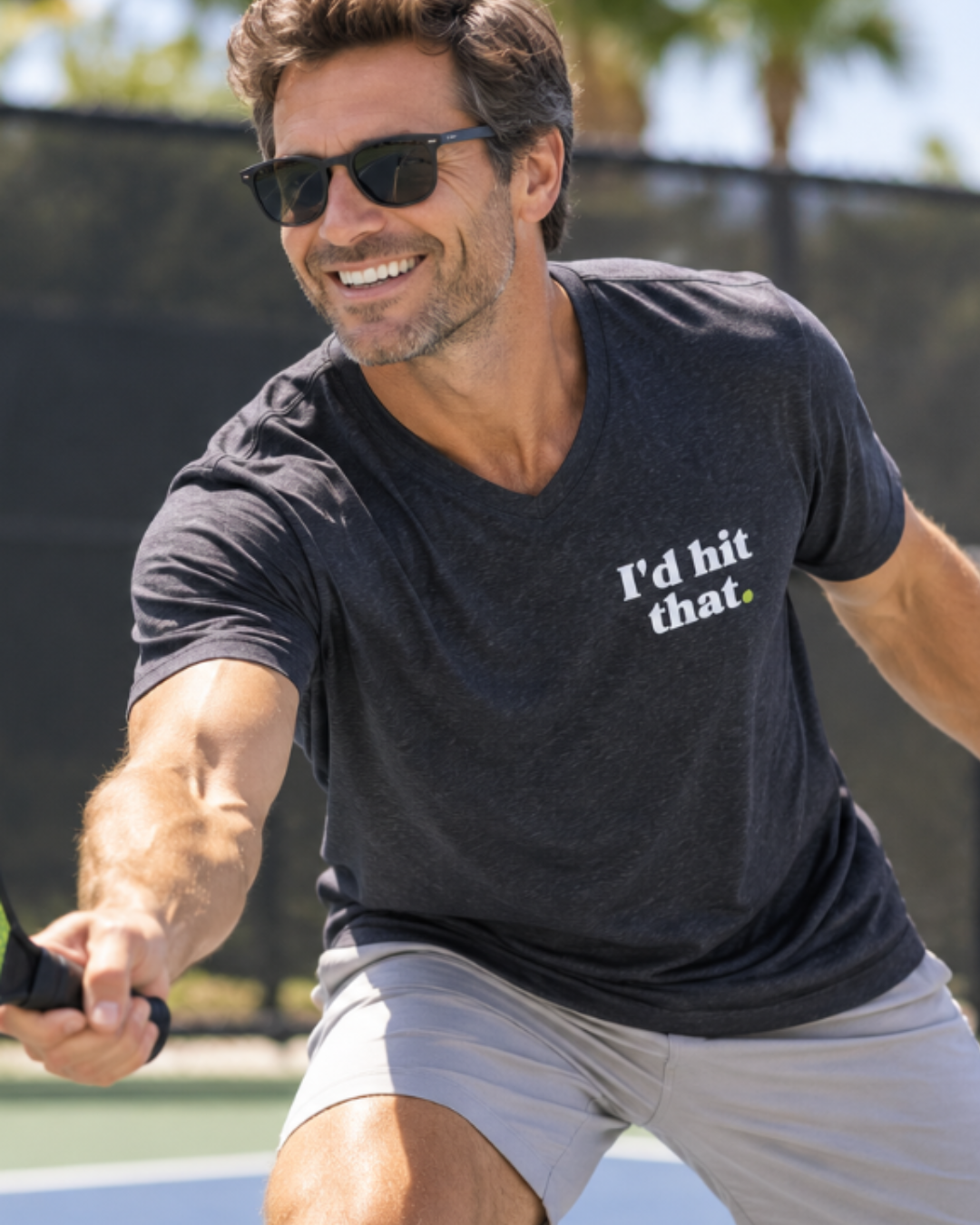 Pickleball "I'd Hit That" V-Neck Tee 4 Colors