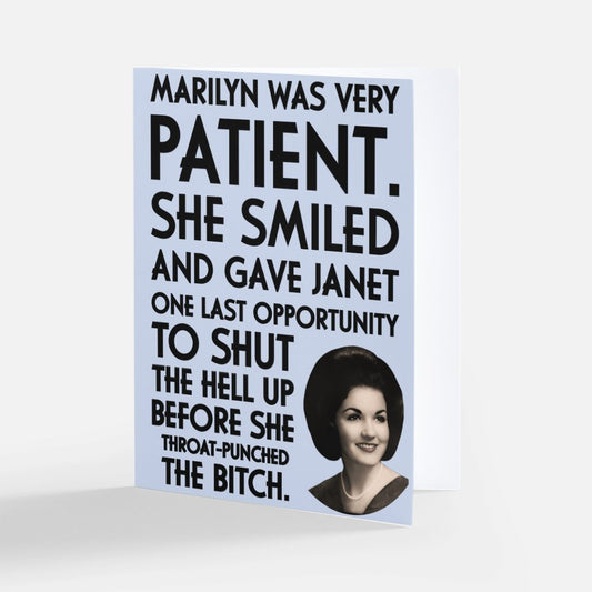 Janet tried Marilyn's patience... (Blank Inside)